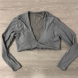 Gray Women's Wrap Top -  Large NEW